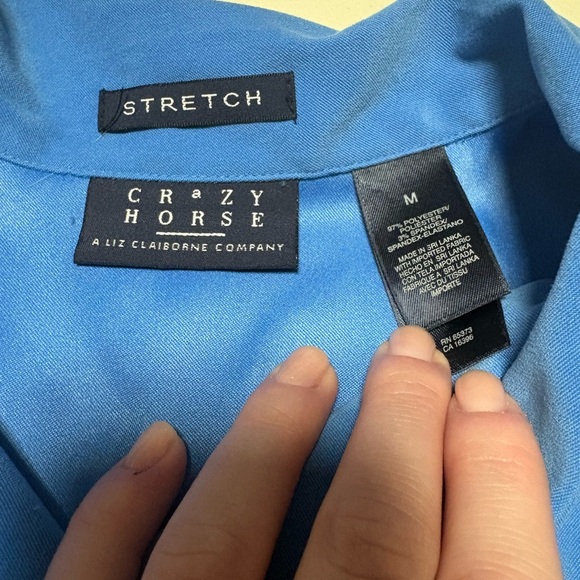 Liz Claiborne Vibrant Blue Button Down Shirt - Picture 3 of 3